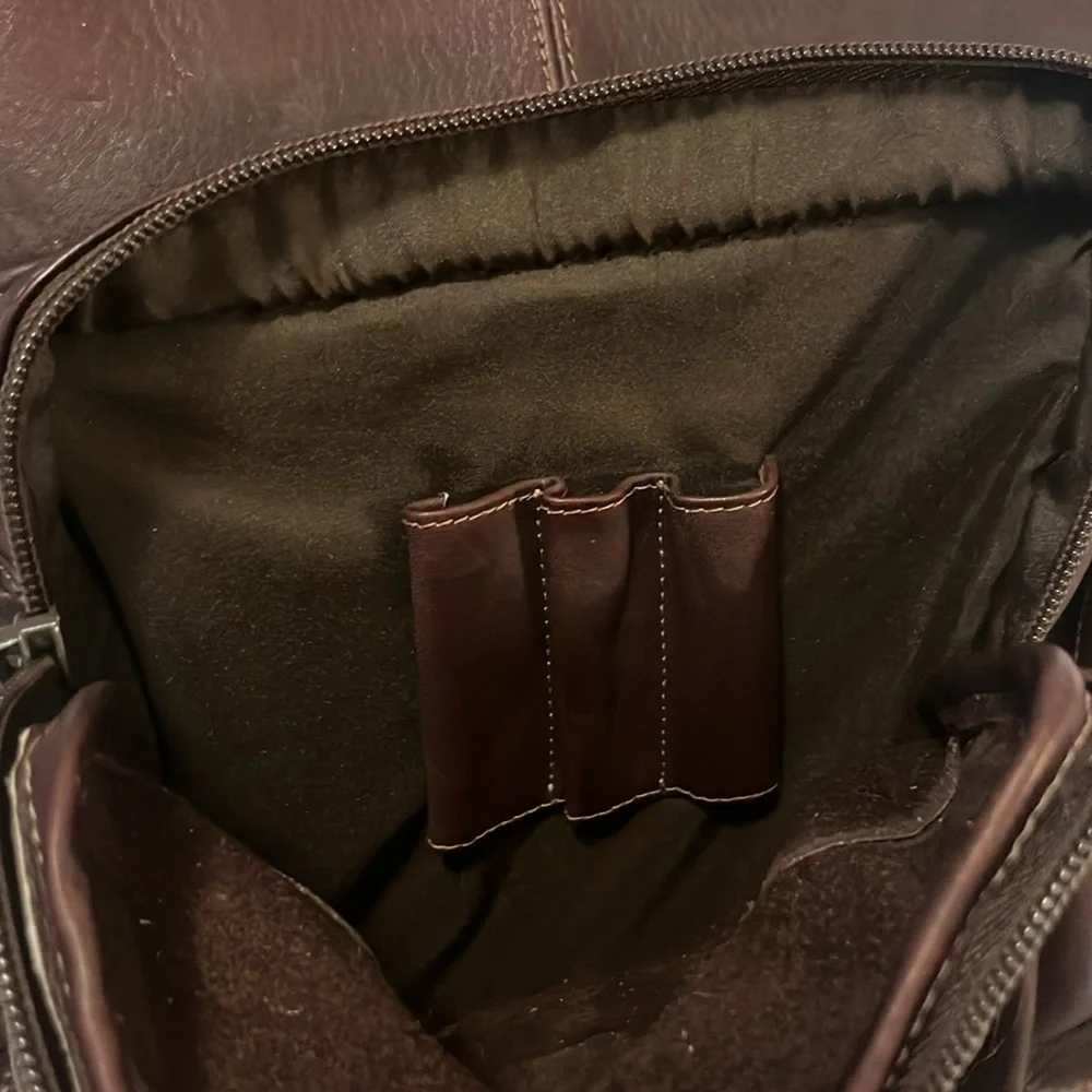 Vintage Dark Brown Merlot Ox Blood Leather Distressed Unisex Utility Backpack